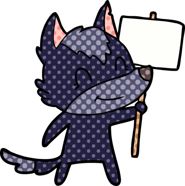 Bir insan tarafından çizilmiş dost canlısı bir kurt.