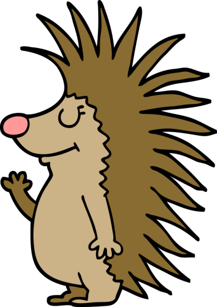 Bir insan tarafından çizilmiş çivili kirpi.