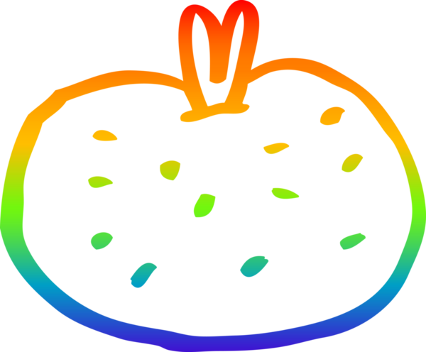 gökkuşağı gradyanı bir insan tarafından çizilmiş bir domates çizgi çizimi