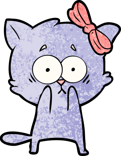 Bir insan tarafından çizilmiş çizgi film kedisi.