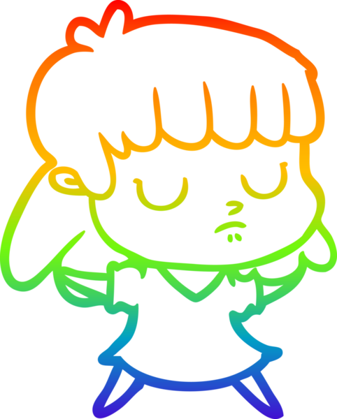 gökkuşağı gradyan çizgi çizimi bir insan tarafından çizilmiş ilgisiz bir kadın