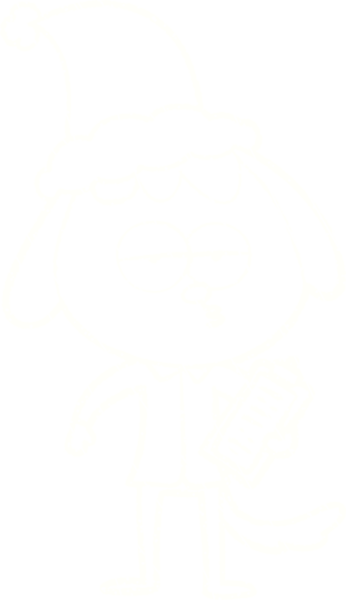 Bir insan tarafından çizilen Noel Köpeği Tebeşiri