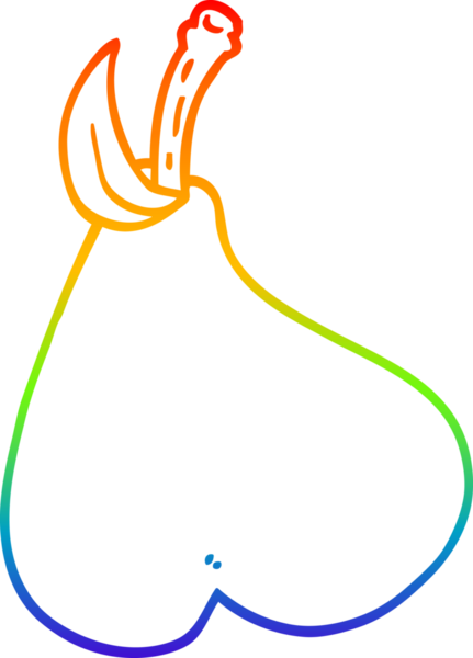 gökkuşağı gradyan çizgi çizimi bir insan tarafından çizilmiş armut karikatürü