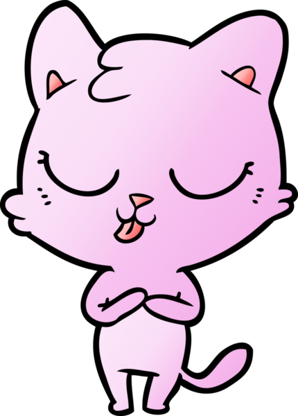 Bir insan tarafından çizilmiş çizgi film kedisi.