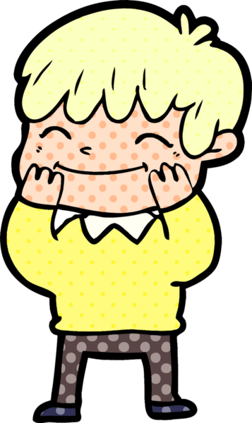 Bir insan tarafından çizilmiş mutlu çocuk çizgi filmi.