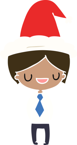 Bir insan tarafından çizilmiş Kawaii çocuğunun el çizimi Noel karikatürü.