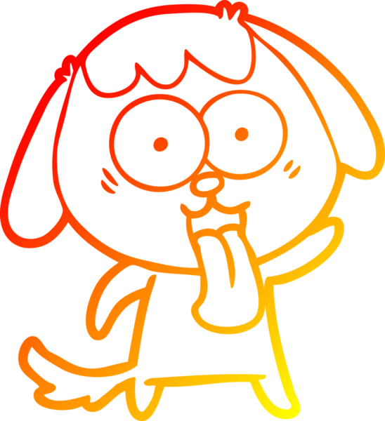 Bir insan tarafından çizilmiş sevimli bir köpeğin sıcak çizgi çizgisi.