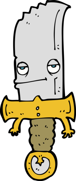 Bıçak çizgi film karakteri bir insan tarafından çizilmiş.