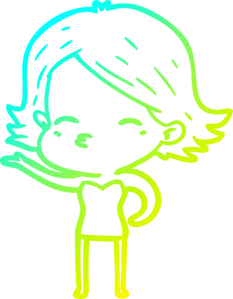 Bir insan tarafından çizilmiş bir karikatür kadın çizimi.