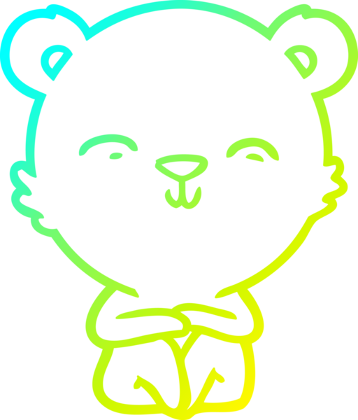 Mutlu bir çizgi film ayısının insan tarafından çizilmiş soğuk çizgi çizgisi.