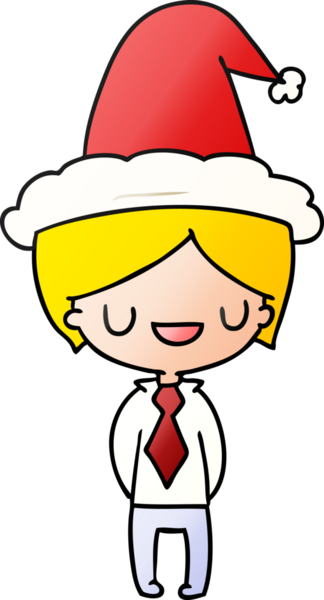 Bir insan tarafından çizilmiş Kawai çocuğunun el çizimi gradyan çizgi filmi.