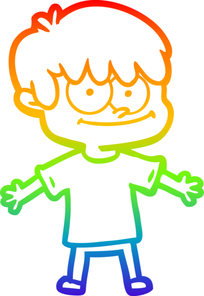 gökkuşağı gradyanı çizimi bir insan tarafından çizilmiş mutlu bir çizgi film adamı