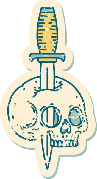 Bir insan tarafından çizilmiş bir kafatasının sembolik dövmeli görüntüsü.