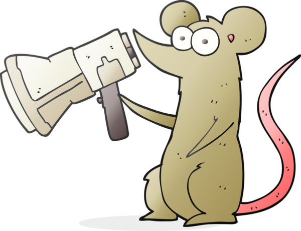 Bir insan tarafından çizilmiş megafonla çizilmiş serbest çizim faresi.