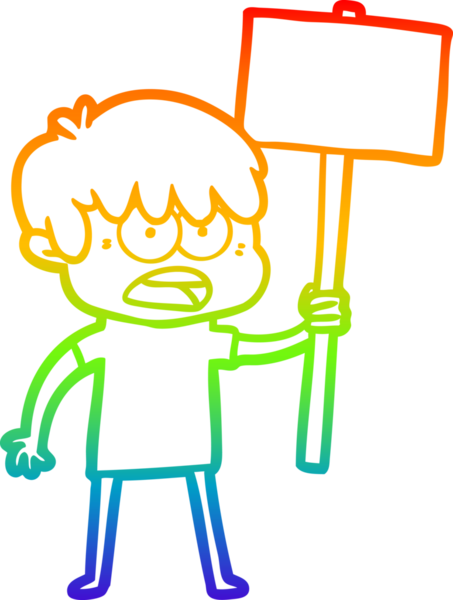 Bir insan tarafından çizilmiş endişeli bir çizgi film çocuğunun çizimi.