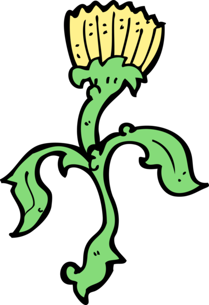 Bir insan tarafından çizilmiş karikatür çiçeği