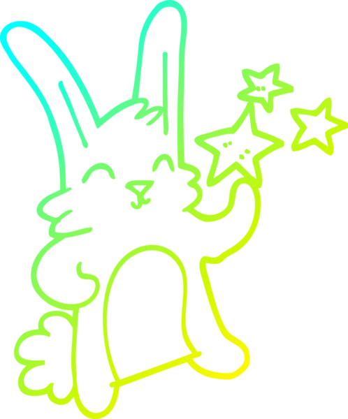 Bir insan tarafından çizilmiş mutlu tavşan çizgi çizimi.