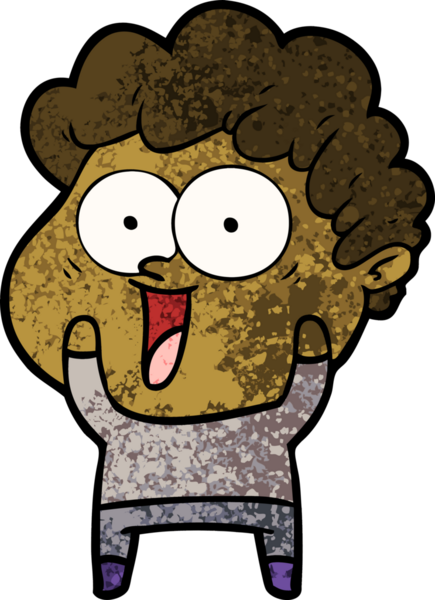 Bir insan tarafından çizilmiş mutlu bir adam.