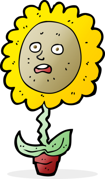 Bir insan tarafından çizilmiş karikatür çiçeği.