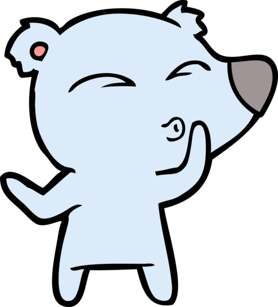 bir insan tarafından çizilmiş bir karikatür ıslık ayısı