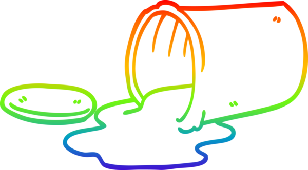 gökkuşağı gradyan çizimi bir insan tarafından çizilen dökülen yiyecek karikatürü