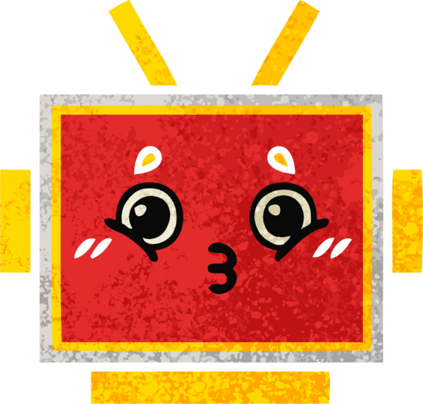 Bir insan tarafından çizilmiş robot kafasının retro çizim tarzı karikatürü