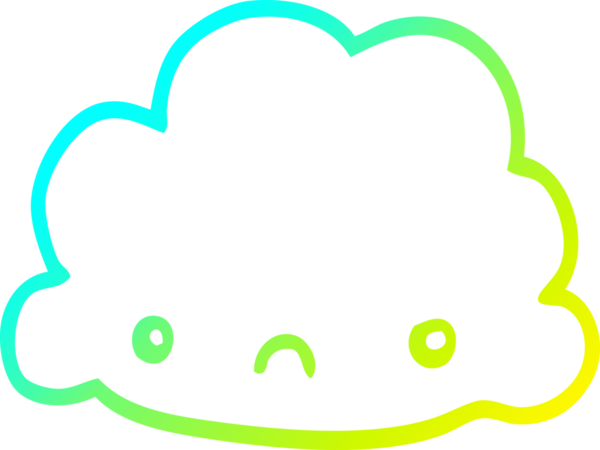 Bir insan tarafından çizilen karikatür bulutunun soğuk gradyan çizimi