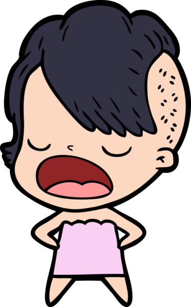 Bir insan tarafından çizilmiş havalı hippi kız çizgi filmi.