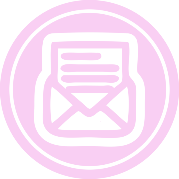 bir insan tarafından çizilmiş zarf harfi dairesel simgesi