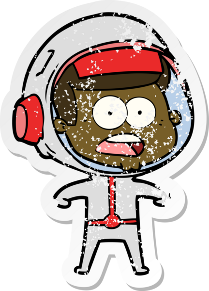 Bir karikatürün sıkıntılı çıkartması bir insan tarafından çizilmiş astronotu şaşırttı.