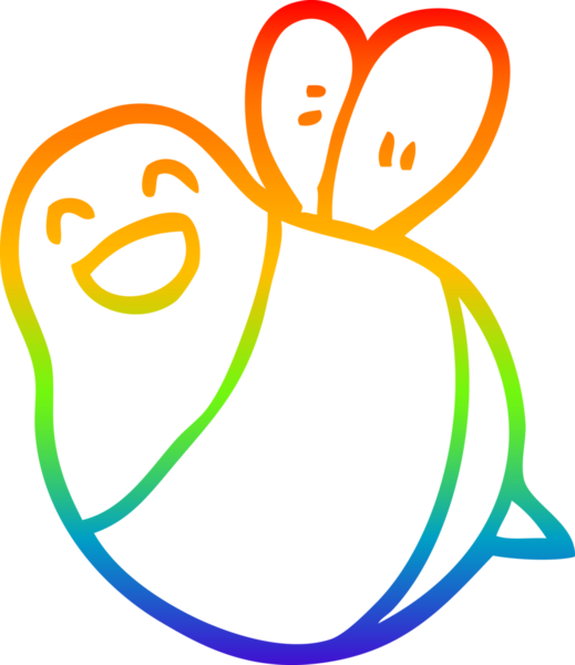 gökkuşağı gradyan çizgi çizimi bir insan tarafından çizilmiş çizgi bir arı