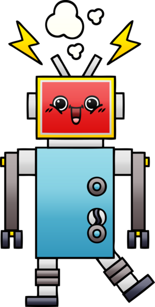 Bir insan tarafından çizilmiş bir robotun gölgelenmiş çizimi