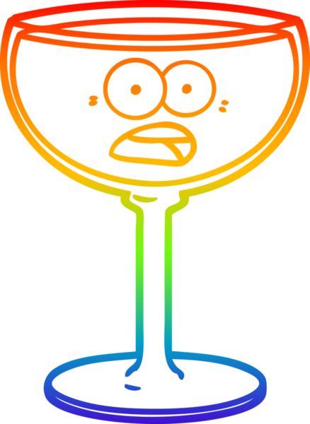 gökkuşağı gradyan çizgisi bir insan tarafından çizilmiş bir şarap kadehinin çizimi