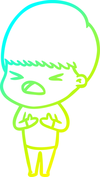 Bir insan tarafından çizilen bir çizgi filmin soğuk gradyan çizimi.