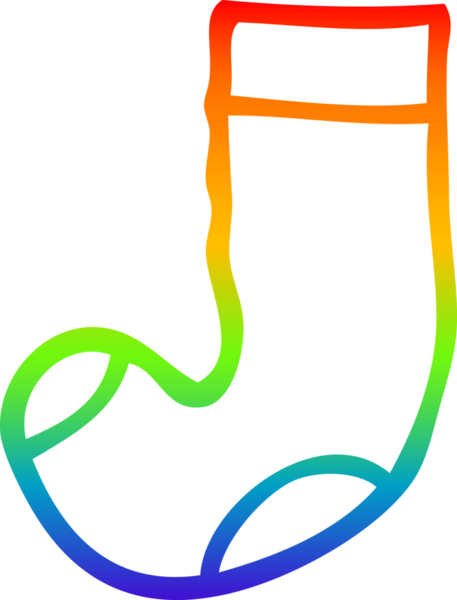 Bir insan tarafından çizilmiş eski bir çorabın çizimi.