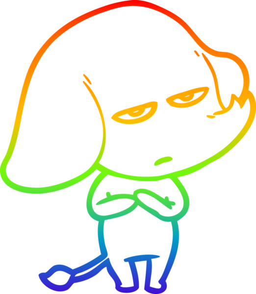 gökkuşağı gradyan çizimi bir insan tarafından çizilmiş bir karikatür fili