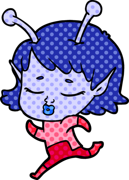 Bir insan tarafından çizilmiş uzaylı kız.