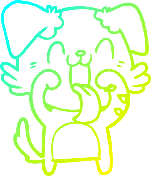 Bir insan tarafından çizilmiş soluyan bir köpeğin soğuk eğimli çizgisi.