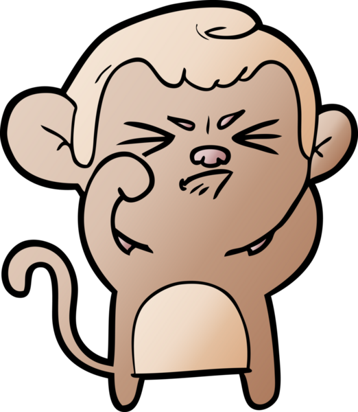 Bir insan tarafından çizilmiş kızgın maymun çizgi filmi.