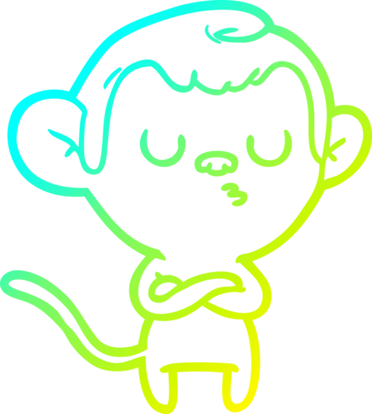 Bir insan tarafından çizilmiş, sinir bozucu bir maymunun soğuk çizgi çizimi.