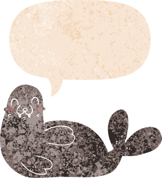 grunge ile konuşma balonu ile karikatür mühür sıkıntılı retro stil bir insan tarafından çizilmiş