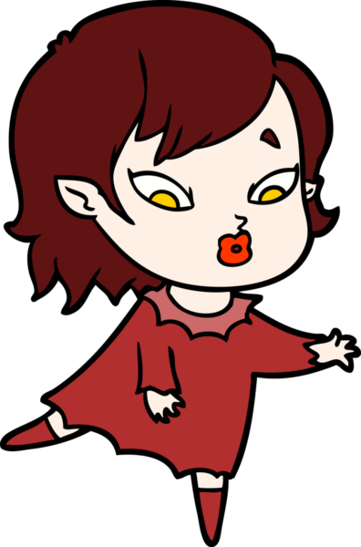 Bir insan tarafından çizilmiş şirin vampir kız çizgi filmi.