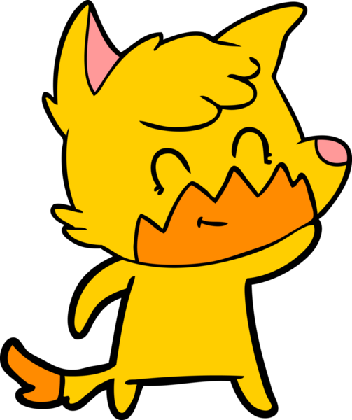 Bir insan tarafından çizilmiş tilki çizgi film karakteri