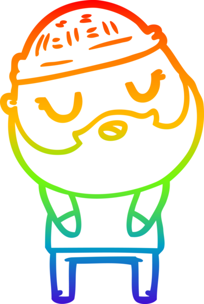 Bir insan tarafından çizilmiş sakallı bir karikatür çizimi.