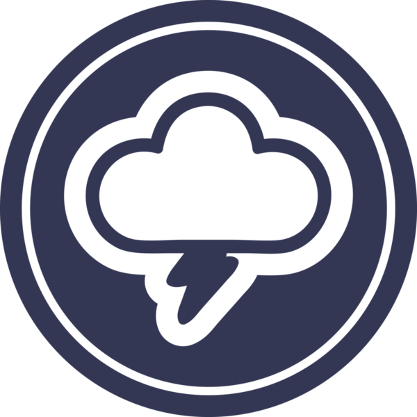 Bir insan tarafından çizilmiş fırtına bulutu dairesel simgesi