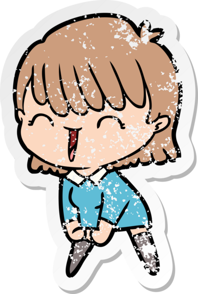 Bir insan tarafından çizilmiş karikatür bir kadının sıkıntılı çıkartması.