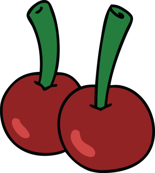 Bir insan tarafından çizilmiş tuhaf kirazlar.