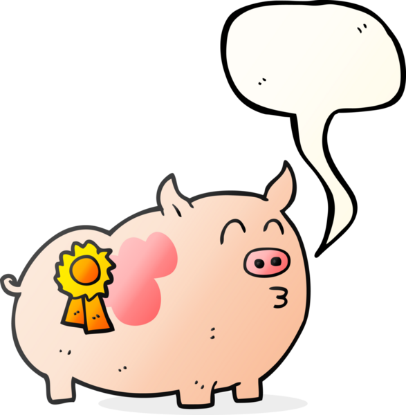 Serbest konuşma balonu çizgi film ödüllü bir insan tarafından çizilmiş domuz.
