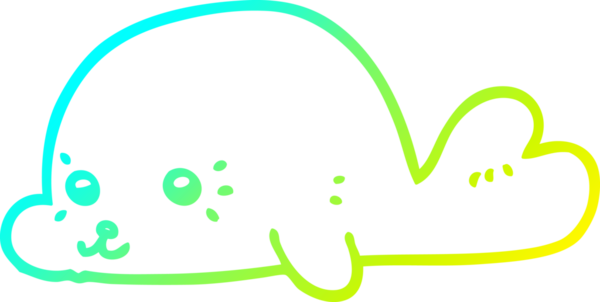 Bir insan tarafından çizilmiş karikatür bebek fok çizimi.