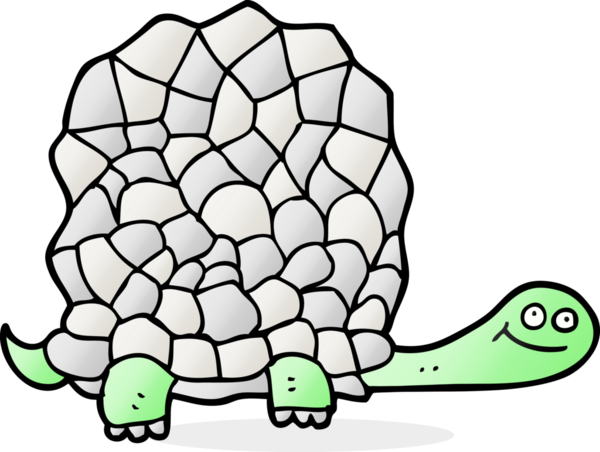 Bir insan tarafından çizilmiş serbest karikatür kaplumbağası.